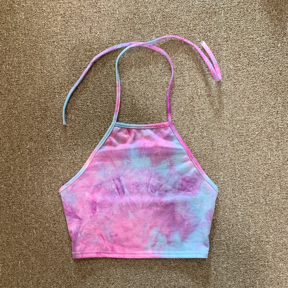 Tie Dye crop halter top